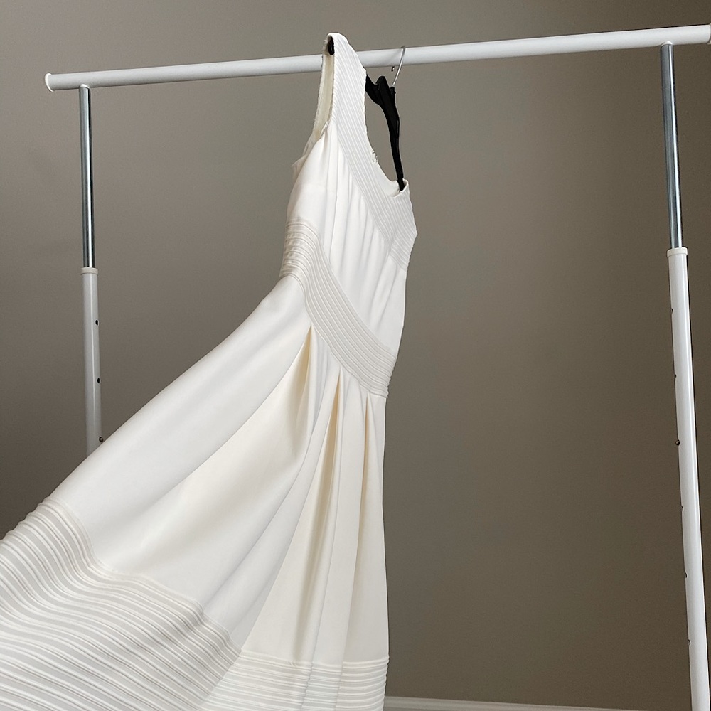 White bridesmaid announcement wedding, datenight, summer picnic homecoming dress